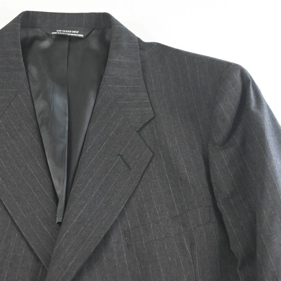 Traje De Colección John Alexander 48L 38x30 Gris Rayas Lana Hecho en EE. UU. 2 Pantalones Para Hombre Foto 3 de 4