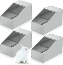 4 Pcs Galvanized Metal Rabbit Nesting Box Bunny Small Animal Nest with Remo