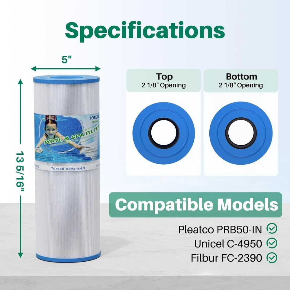 TOREAD TRF-4950 Spa Filter Replaces Unicel C-4950, Pleatco PRB50-IN, FC-2390 - Image 2 of 4