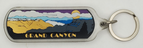 Vintage Two Sided Grand Canyon Arizona Landscape Acrylic Keychain Keyring by BCS - Picture 1 of 7