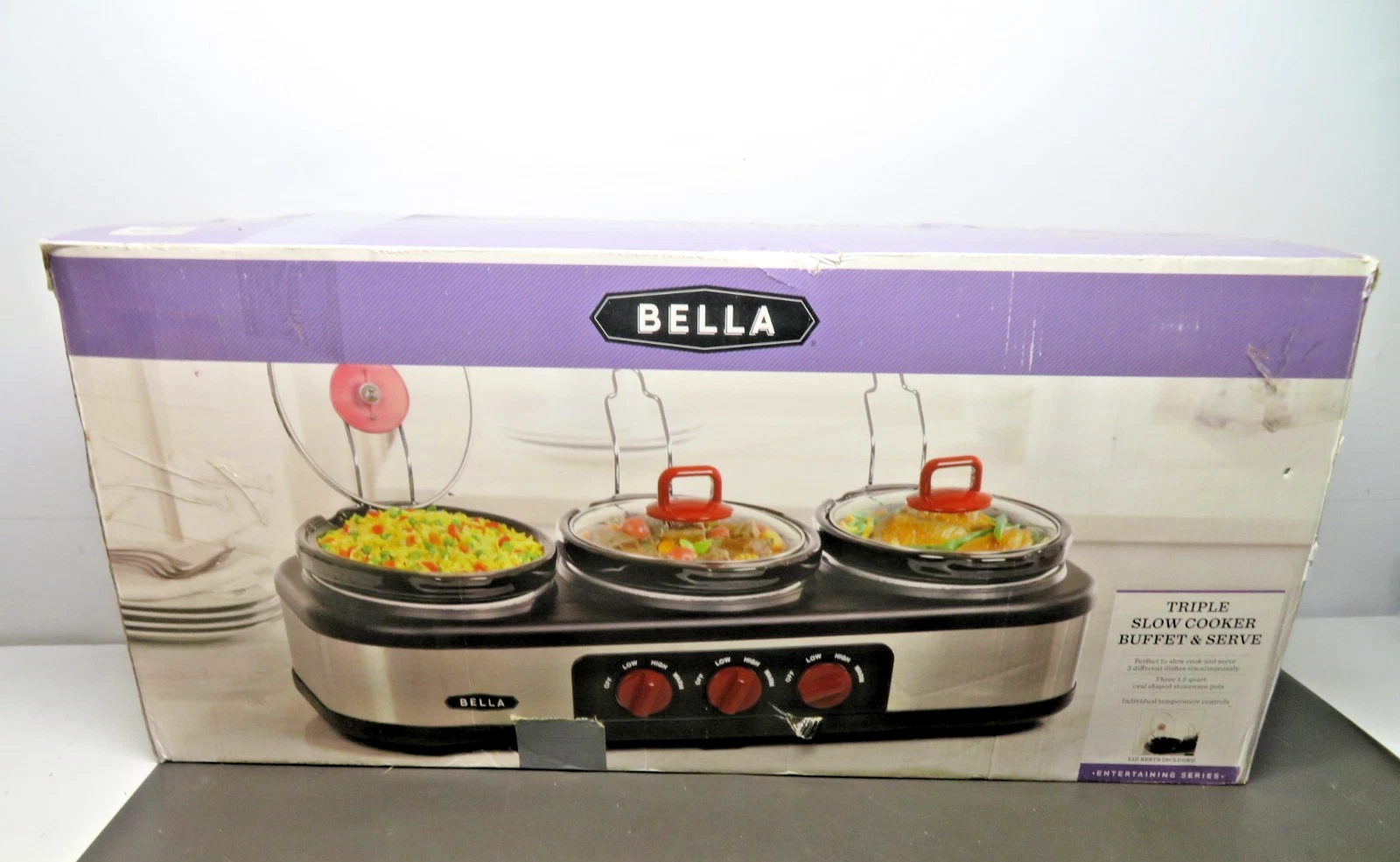 Bella Cucina Triple Slow Cooker Buffet & Serve 3x1.5 Qt *
Opens in a new window or tab
