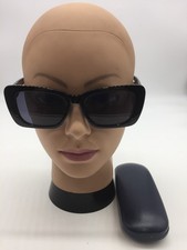 Miu Miu Women's Fashion Black Frame Sunglasses 55-19-141 Blue Lens