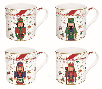 4er Set Becher, Tassen NUTCRACKER Nussknacker TWIST für 300ml in GB Easy Life