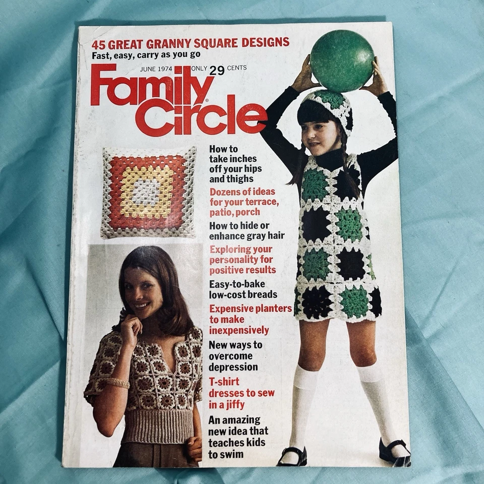 Family Circle Magazine, Vintage, 1974, Jun, Jul, Aug, & Dec, Lot of 4 Foto 2 de 4