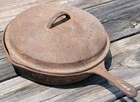Vintage Wagner Drip Drop #9 Skillet & Lid Set Wagner Ware- Ready for Restoration