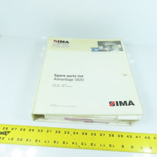 IMA Advantage 5620 Edgebander Spare Parts List Manual
