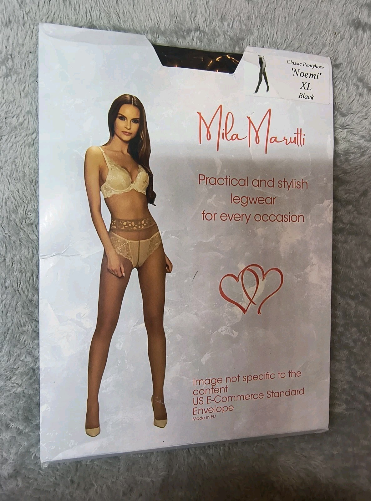 Mila Marutti Classic Pantyhose XL Size Black Legwear Tights Strong