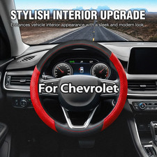 2024 New15 Blackred Steering Wheel Cover Genuine Leather For Chevrolet