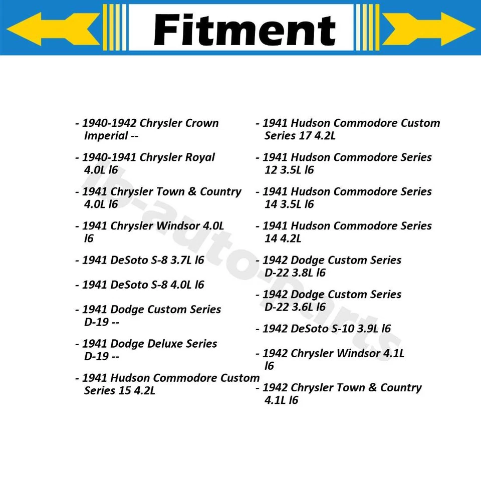 Manguera de freno delantera Sunsong 2x para Chrysler C36 1942 5,3 L Foto 3 de 4