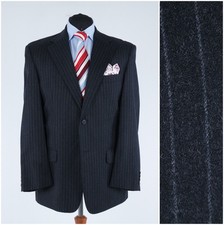 Mens Striped Blazer 42R UK Size WESTBURY Dark Grey Wool Sport Coat Jacket