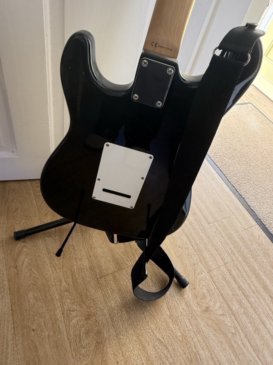 Rocket Deluxe Electric Guitar Black With Stand And Lead | eBay UK