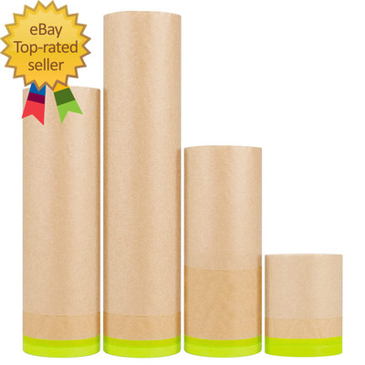 Masking Paper Automotive Paint Paper Roll with Tape Assorted Sizes Tape and Drap