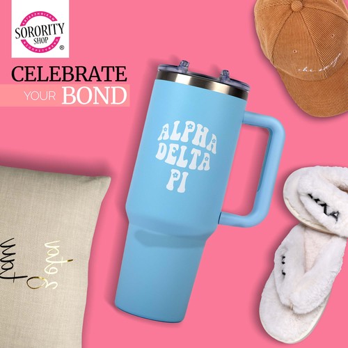 Delta Zeta 40oz Bicchiere con Manico - Bicchieri Migliore Amico per Donna - Carino S... - Foto 7 di 8