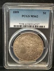 1899 Morgan Silver Dollar $1 PCGS MS62 Key Date