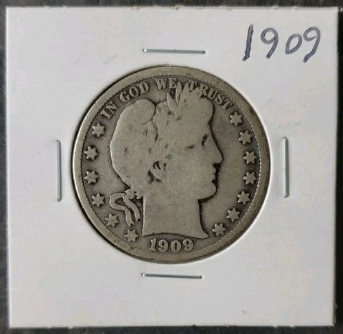 1909 50c Barber Silver Half Dollar