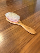 Vintage G B Kent Paddle Hairbrush Wood Natural Bristle England Used