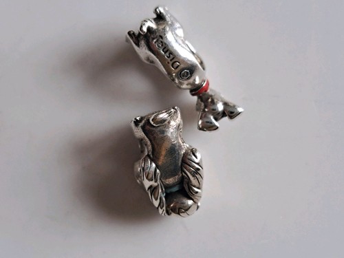 Raro Set Charms Bracciale Chamilia Argento Sterling 925 Signora E I Cani Vagabondo - Foto 6 di 6