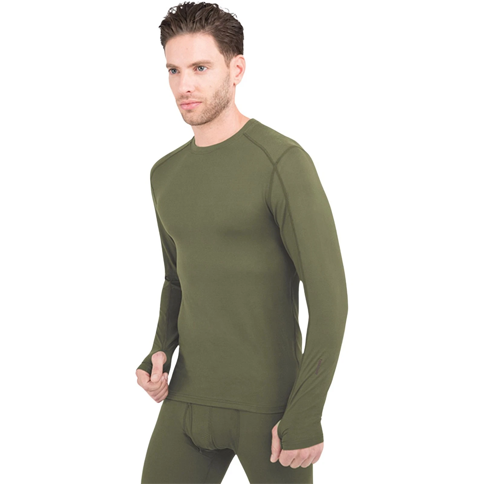 Terramar 2.0 Thermolator Crew Men's Baselayer Shirt, Clover Olive, Medium