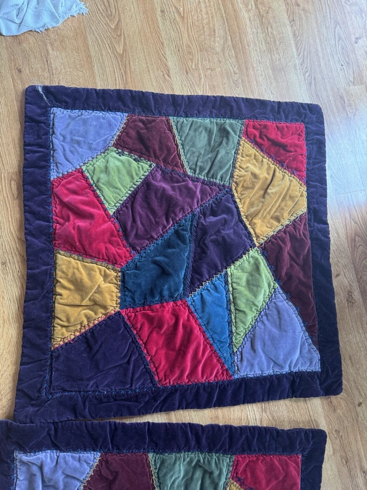 Pottery Barn velvet patchwork Pillow Covers - 25” X 25” - Image 4 of 4