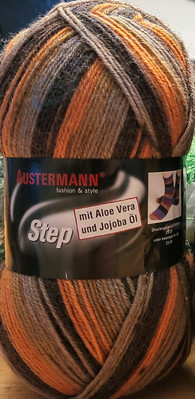 Austermann STEP SOCK 100g ball knitting yarn W/ ALOE & JOJOBA OIL #0025