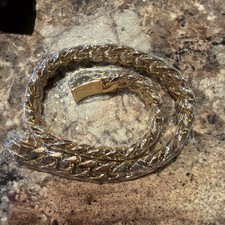 Gold Dog Chain Collar Strong 18k Stainless Steel Cuban Link Chain Collar 19mm