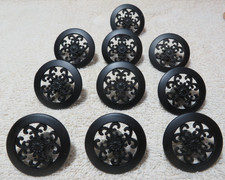 BLACK ORNATE Cabinet Knob Round Drawer Antiqu...