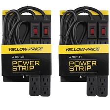 Surge Protector Power Strip, Flat Plug Extension Cord with 6 Outlets, 2 ft Power