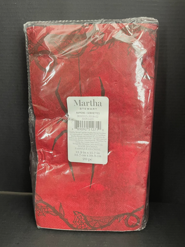 Martha Stewart Halloween Spinne rot schwarz Papierservietten 20er Set - Bild 3 von 5