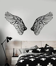 Vinyl Wall Decal Angel Wings Feathers Bird Room Decoration Stickers (2415ig)