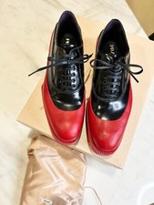 Prada Runway Bicolor Dress Shoes Black Red Rubber Sole Gently Used Size 38