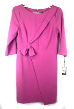Adrianna Papell Women’s Pink Knit Crepe Tied Sheath Dress, Size 14