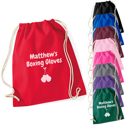 Personalised Name Boxing Kit Bag Kids Boys Girls Drawstring PE