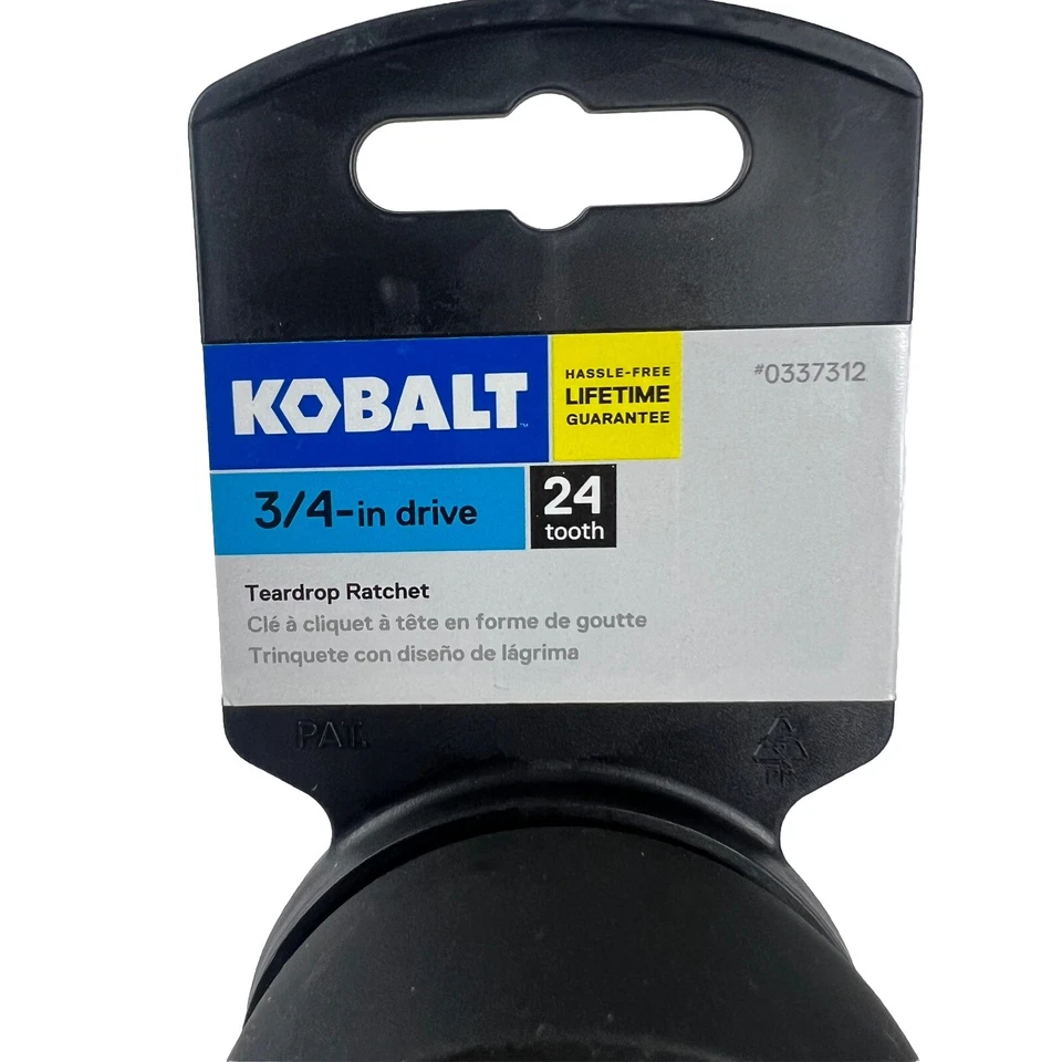 Kobalt 3/4-in Drive 24 Tooth Teardrop Ratchet 0337312 New Discontinued NOS - Image 2 of 4