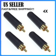 4pcs 6.35mm 1/4" Jack to Male RCA Connector Converter Audio Adapter Mono Gold