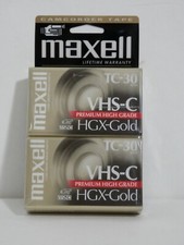 Maxell VHS-C HGX-Gold Camcorder Tape pack of 2