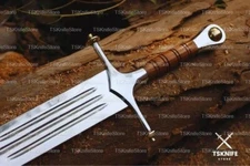 Custom Handmade Stainless Steel King Arthur Full Tang Sword with Leather Sheath