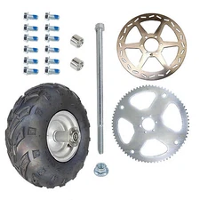 Mini Bike 145x70-6 V-Tread Rear Wheel Assembly Kit, CT100
