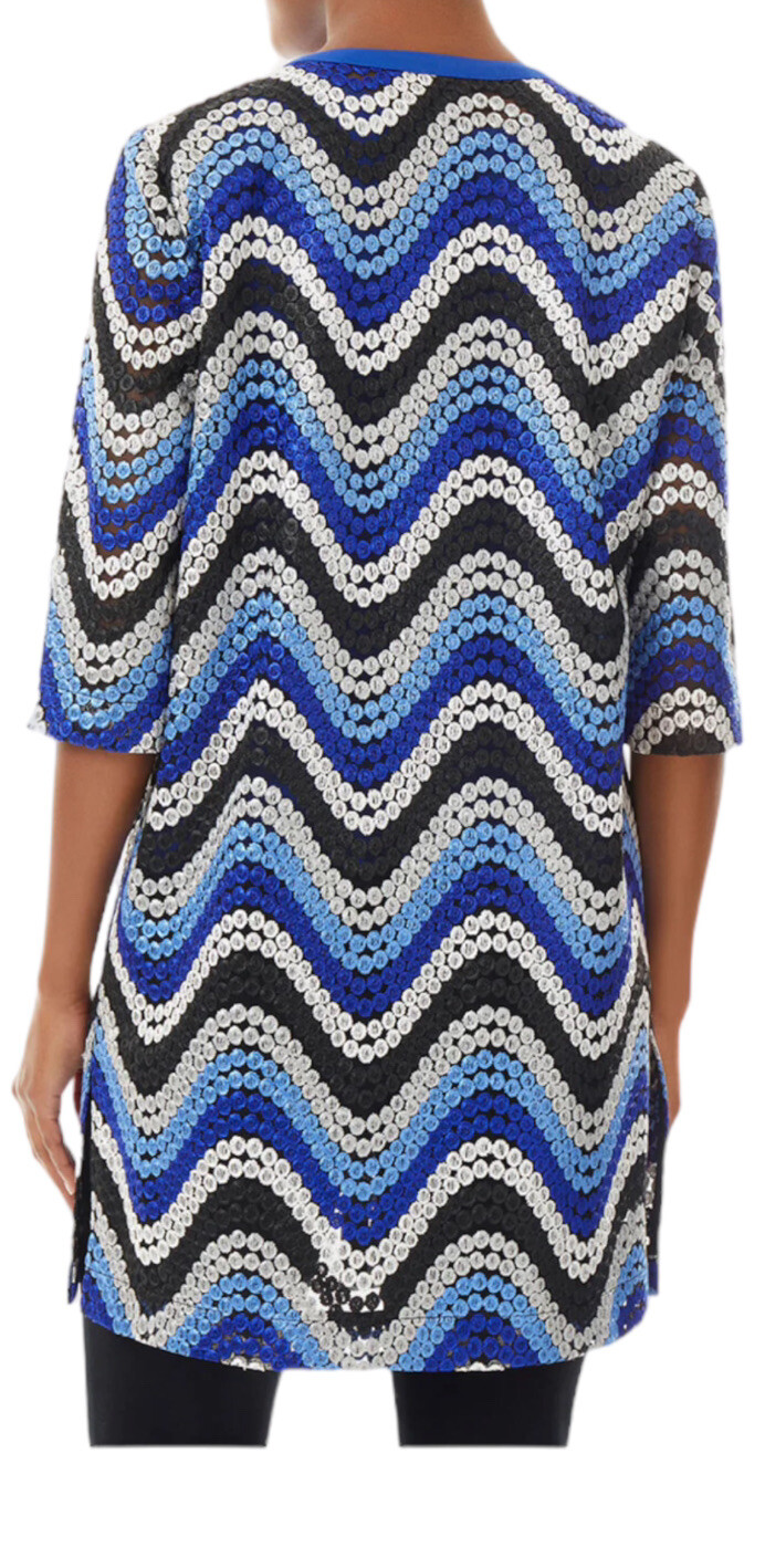 Ming Wang Chevron Pattern Textural Lace Woven Car… - image 11