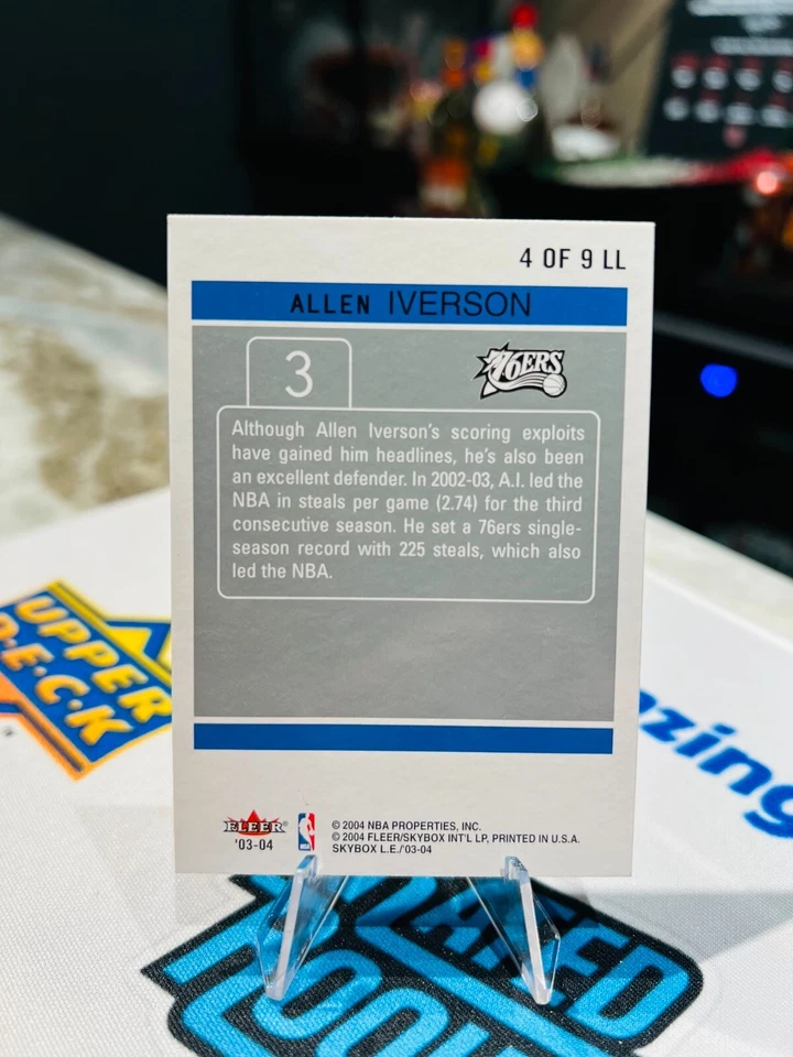 Allen Iverson 2003-04 Skybox Limited Edition #4LL NEAR MINT OR BETTER HOF SCARCE - Image 2 of 2