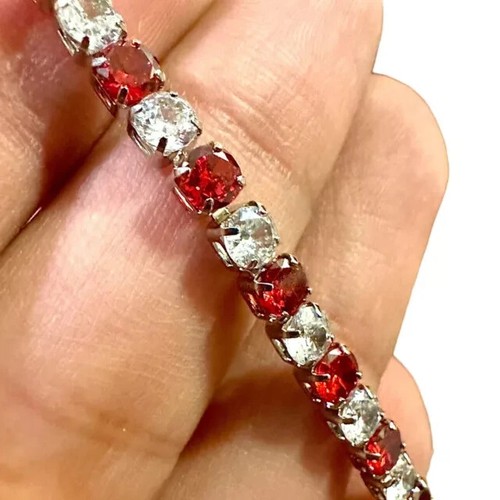 7Ct Round Cut Lab Created Women's 7.5" Tennis Bracelet 14K White Gold Plated - Picture 4 of 10