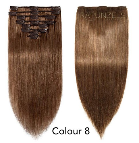 Clip In Full Head human remy hair extensions RAPUNZELS UK 20" LONG - Picture 18 of 19