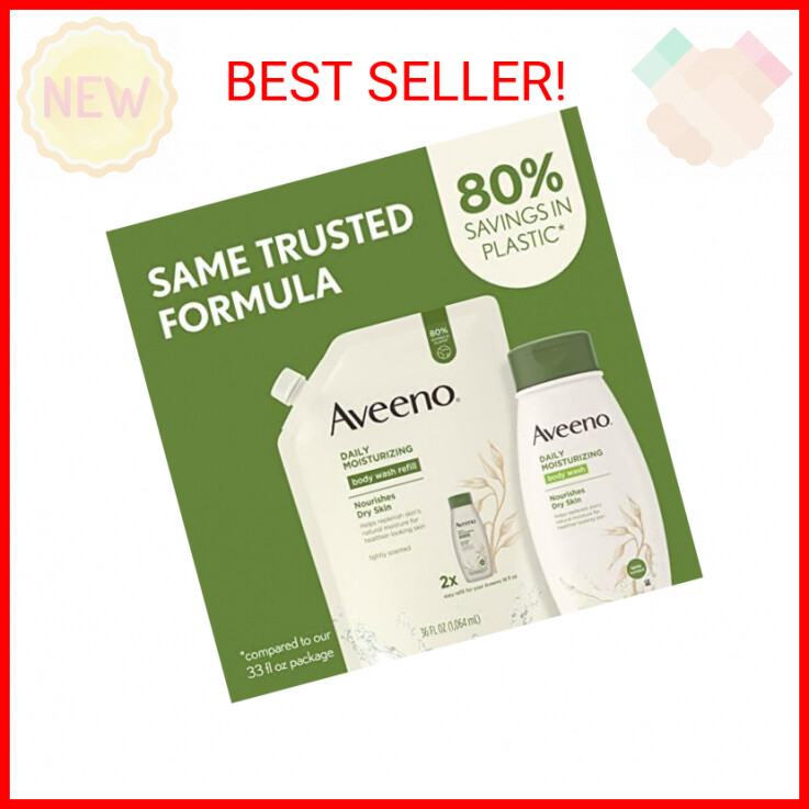 Aveeno Soothing Oat Daily Moisturizing Body Wash Refill 36 Fl Oz with Pump