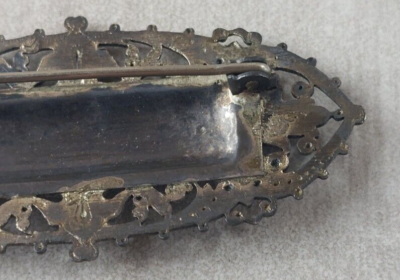 Ancienne broche orientale, écriture arabe, en Argent