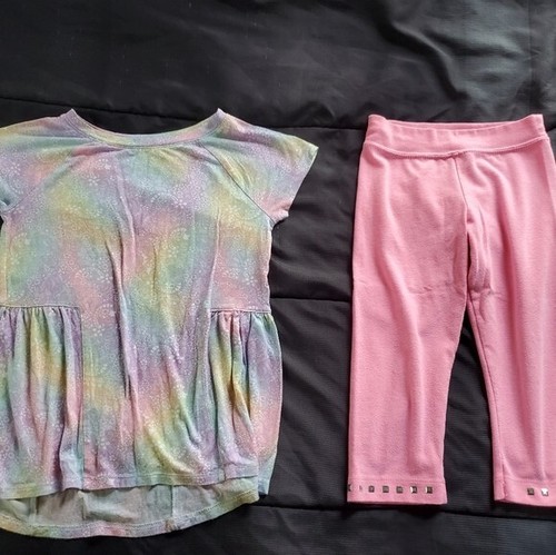 Mädchen 6 rosa Leggings und kurzarmiges Top
