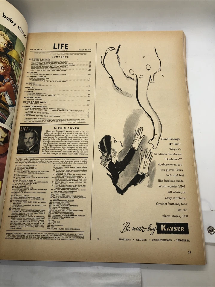 Life Magazine March 22 1948 Governor Thomas E. Dewey Foto 2 de 4