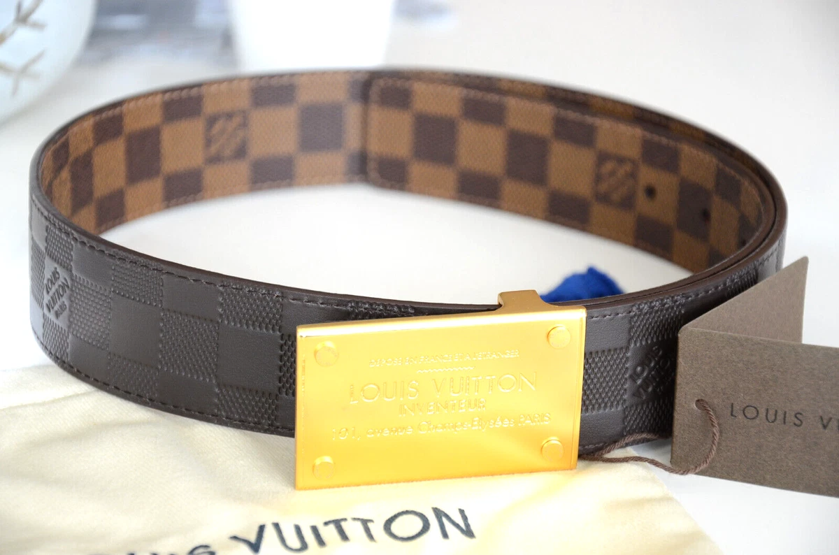 LOUIS VUIT*ON, DAMIER LV REVERSIBLE BELT