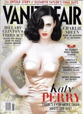 Vanity Fair Magazine Katy Perry Hillary Clinton Charlie Sheen Elizabeth Taylor