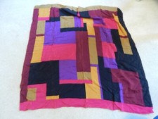 VTG 1980S 90S LIZ CLAIBORNE LADIES LARGE SCARF 32 X 32 MOD DESIGN SILK 