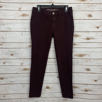 American Eagle Outfitters Burgundy Skinny Jeggings 8