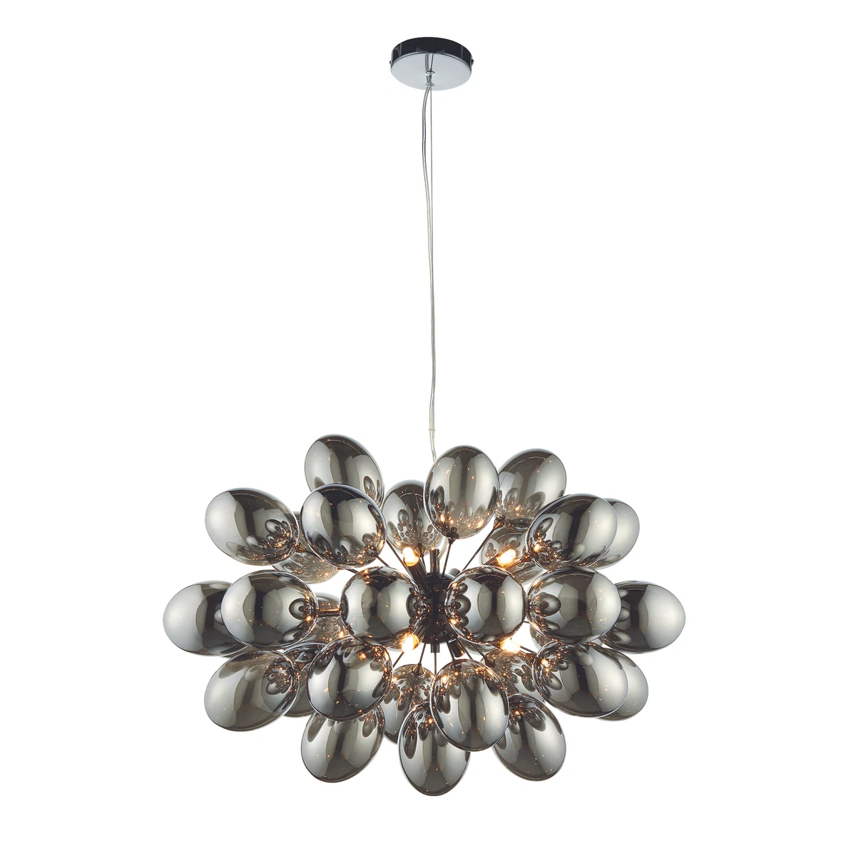 Chrome and top black light fixture